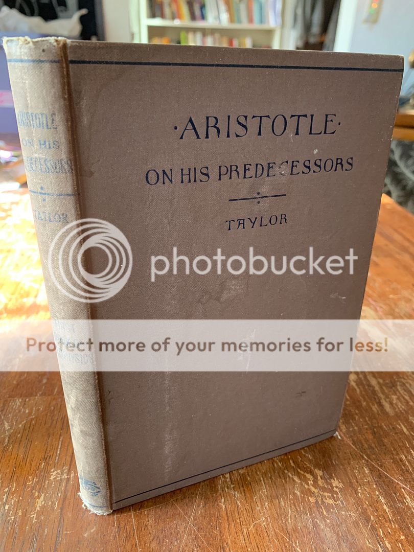 Aristotle on His Predecessors, being the First Book of his Metaphysics., Taylor, A. E. Aristotle on His Predecessors, being the First Book of his Metaphysics., Taylor, A. E.