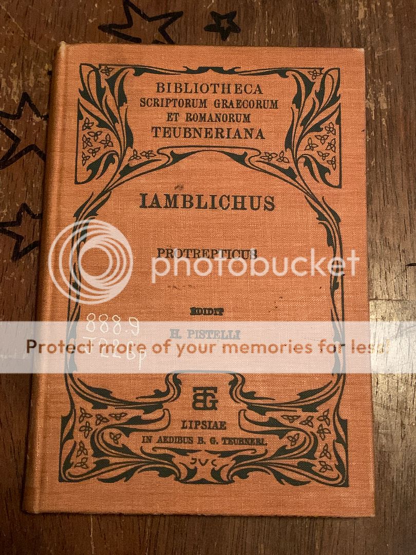 Image for IAMBLICHI [IAMBLICHUS] PROTREPTICUS Ad Fidem Codicis Florentini Edidit Hermenegildus Pistelli. Editio Stereotypa Editionis Primae (MDCCCLXXXVIII)